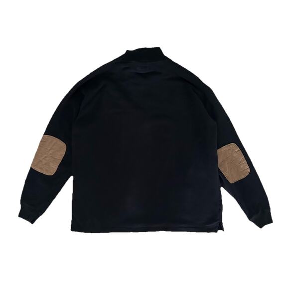 Woolrich Boysen Black Half Zip Pullover Sweater Brown Elbow Patches Men’s XL - Picture 7 of 7